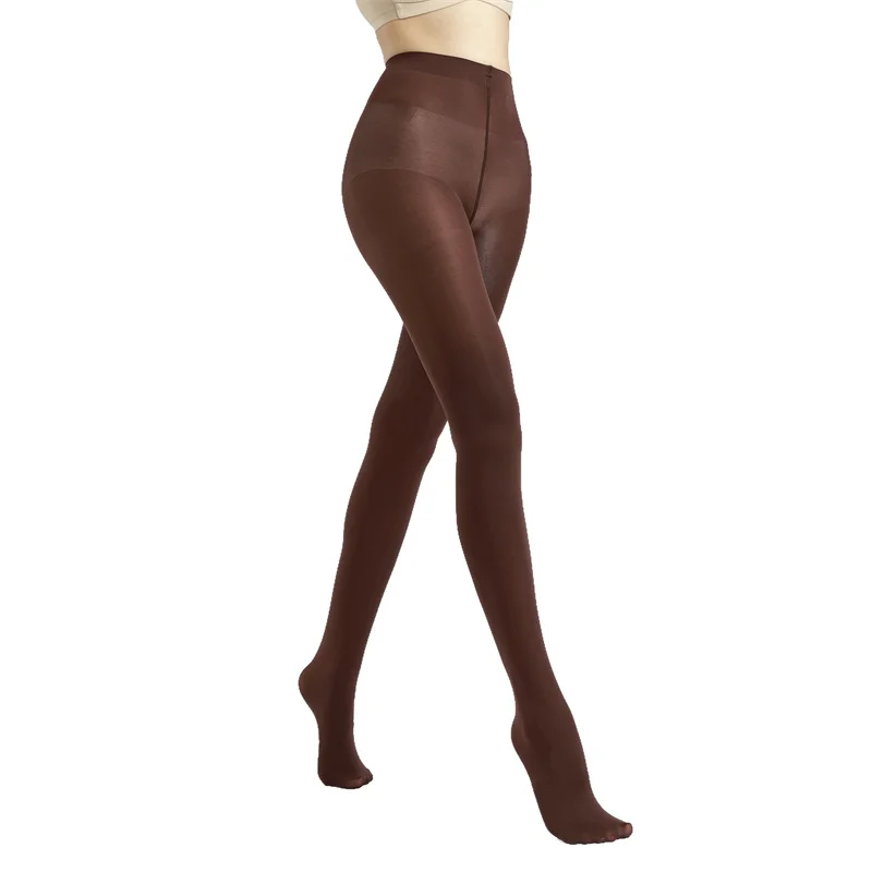 Women 50D Yoga Practice Pantyhose Reinforced Crotch High Elastic Coffee Black Footed Tights S-XXXL Sports Dance Hosiery