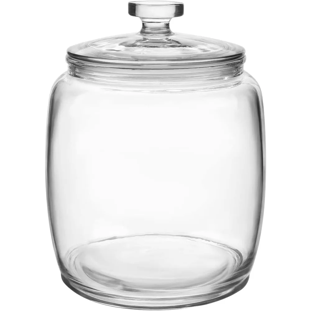 

2.5 Gallon Glass Jars with Lids, Large Cookie Jars with Wide Opening, 1 Pack Glass Storage Jars with Lids for Kitchen, Great for