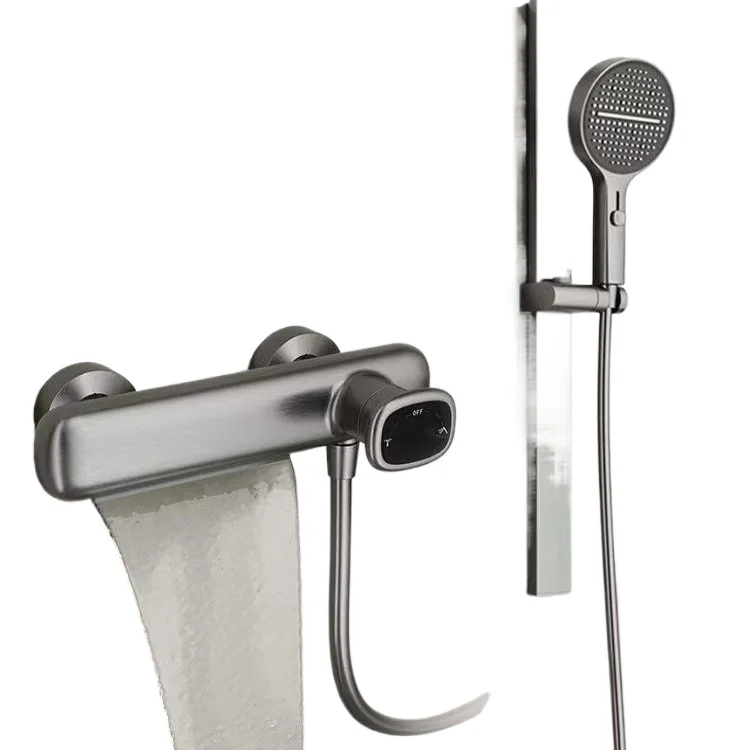 

Roof spray shower set All copper pressurized constant temperature simple household bath Bathroom bath