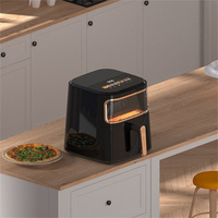 1200W Air Fryer 6.5L with Viewing Window Rapid Hot Air Circulation Touchscreen 8 Preset Menus Adjustable Time & Temperature