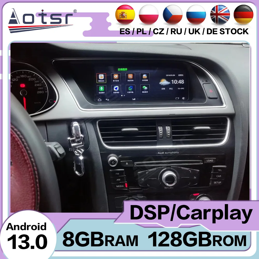 

8.8 Qualcomm Android Auto For Audi A4L 2013~2016 GPS Navigation Carplay Screen Stereo Multimedia Player Car Radio Auto Head Unit