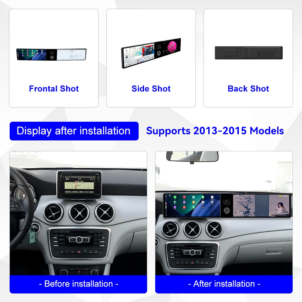 Dual Screen For Mercedes-Benz GLA200 250 2013 2014 2015 Android 13 Car Radio Screen Multimedia Player GPS Navigation Head Unit