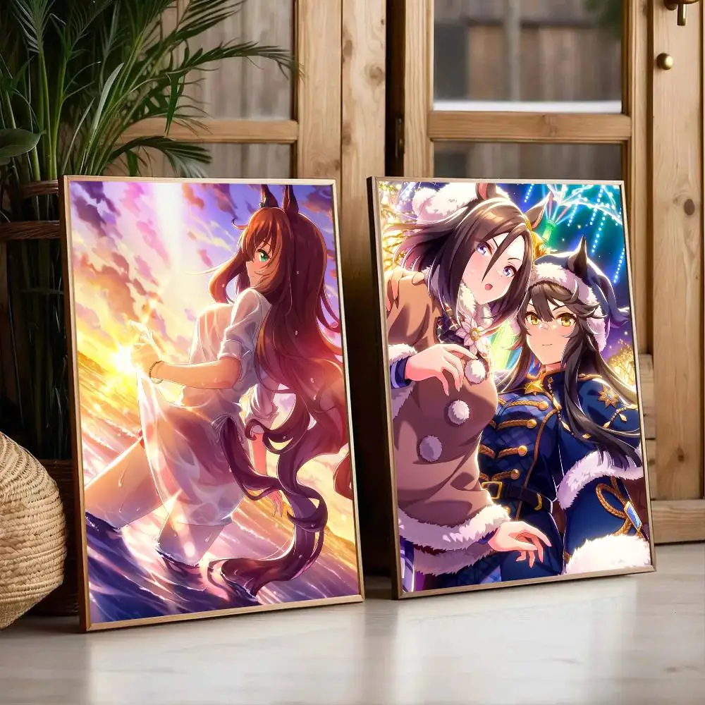 ملصق U-Umamusume Pretty Derby عالي الدقة جدار لاصق مقاوم للماء لغرفة المعيشة المنزلية وغرفة النوم والديكور الجمالي