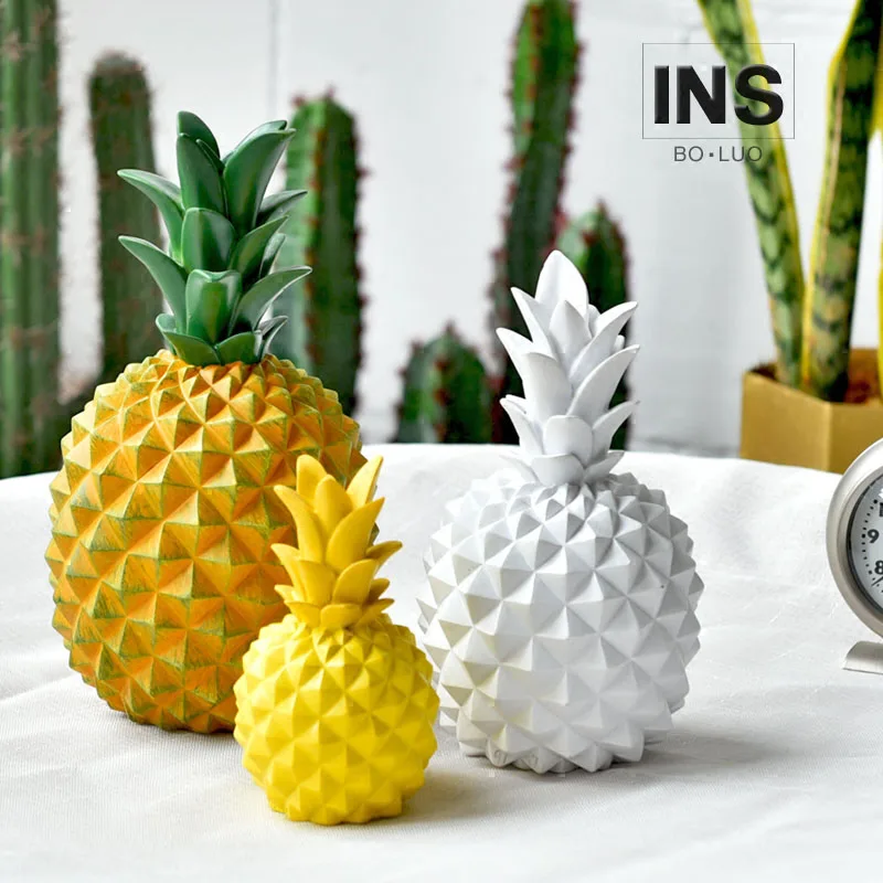 Nordic Color Pineapple Resin Decoration Livingroom Home Figurines Crafts TV Cabinet Restaurant Accessories Ornaments