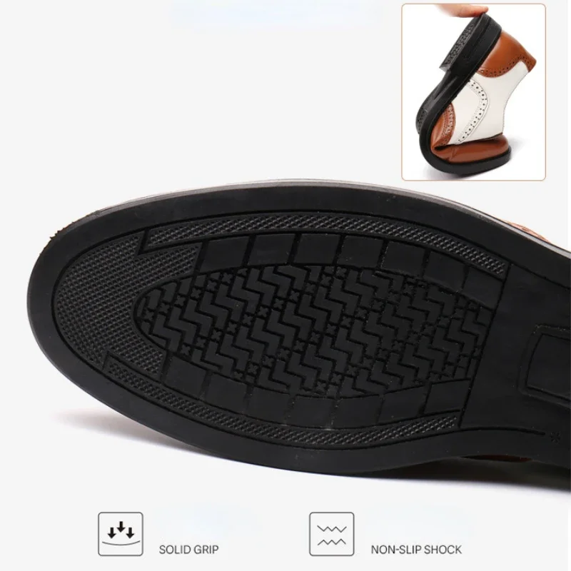 أحذية بروغ رجالية فاخرة عالية الجودة أحذية رسمية للرجال ماركة مصمم أكسفورد حذاء موضة بوينت تو أحذية حفلات الزفاف للرجال #6