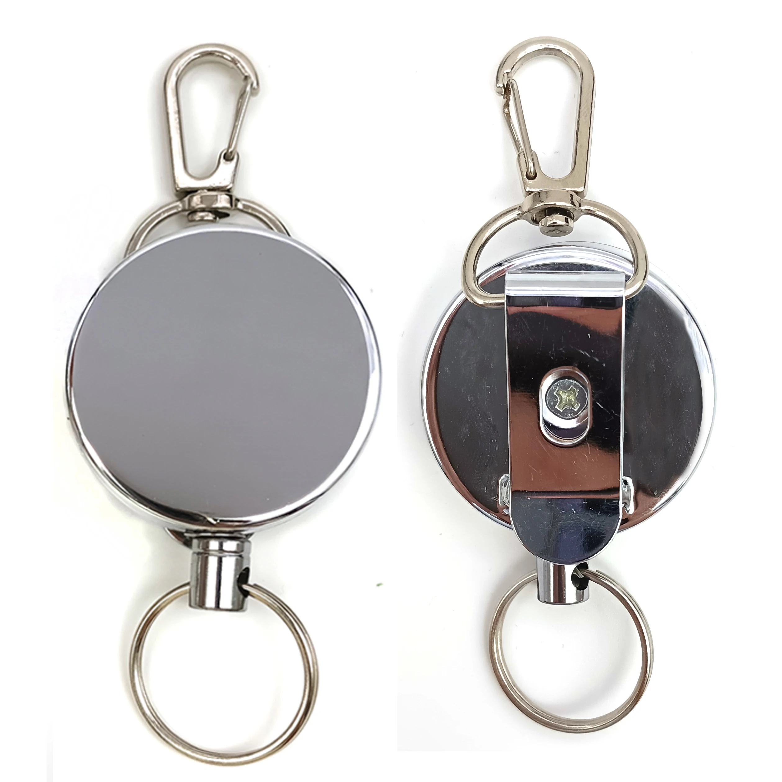 

20pcs/lot 40MM Heavy Duty Metal Badge Reel With Belt Clip Key Ring For ID Card Keychain Nurse Accessories Badge Holder