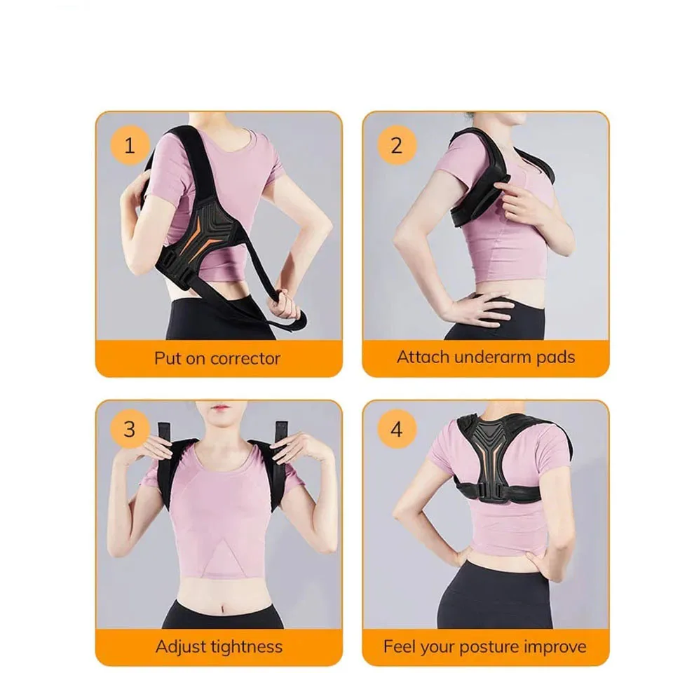 LOOGDEEL 1Pcs Adjustable Clavicle Spine Shoulder Lumbar Brace Correction Shaping Therapy Back Posture Corrector Belt Support