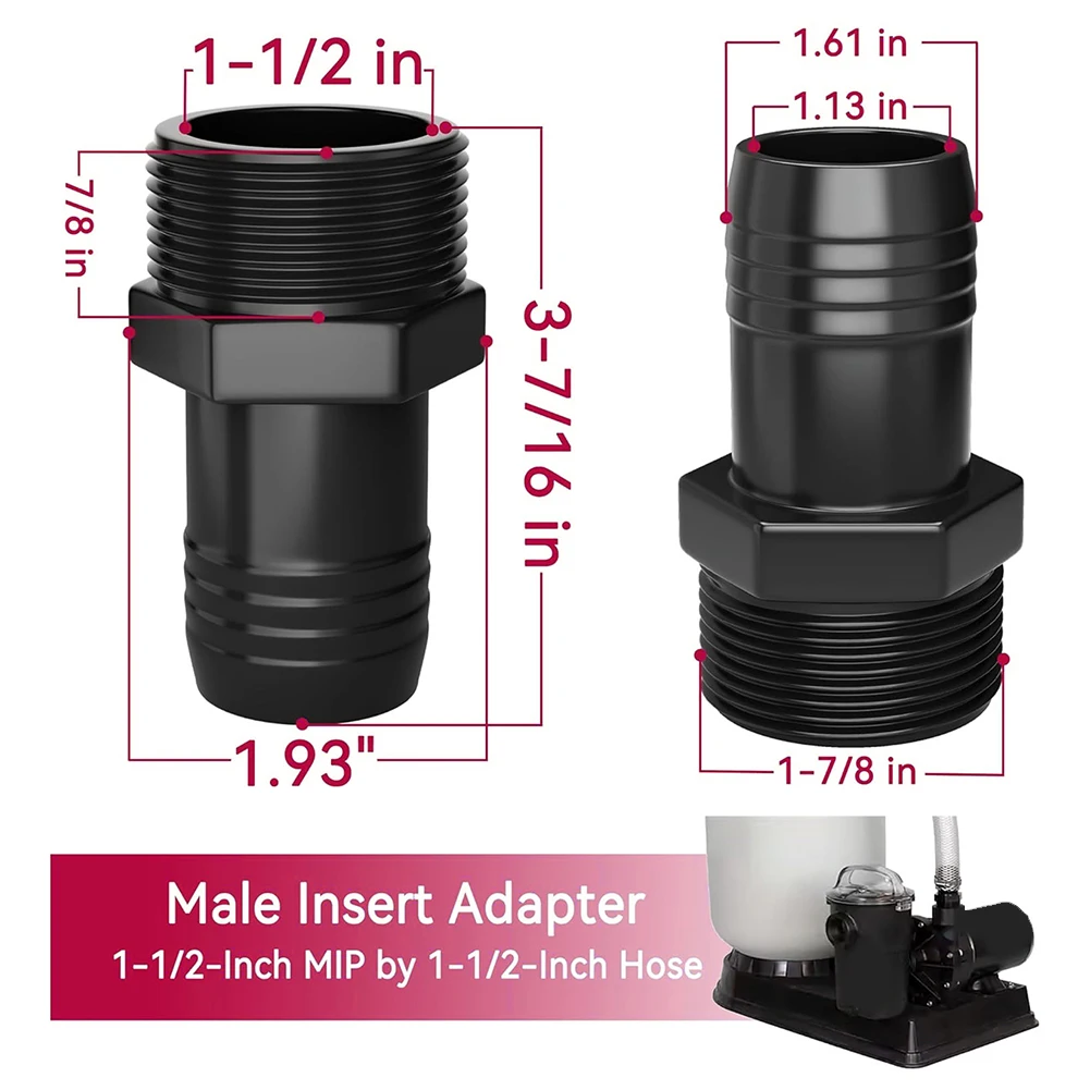 ABS Pool Hose Adapter for Hayward SPX1091Z2 Designed to Fit 1.5 Inch Hoses Leak Resistant Seal for Pool Systems