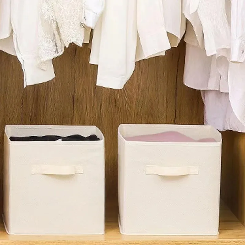 Cube Non Woven Fabric Storage Bin Collapsible Storage Box Home Supplies, Kid Toy Storage Organizer Cabinet Drawer Organization view 3
