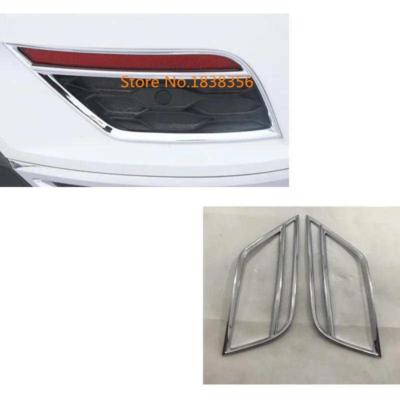 Car Sticker ABS Chrome Cover Trim Back Tail Rear Fog Light Frame Parts For Volkswagen VW T-ROC TROC 2017 2018 2019 2020 2021