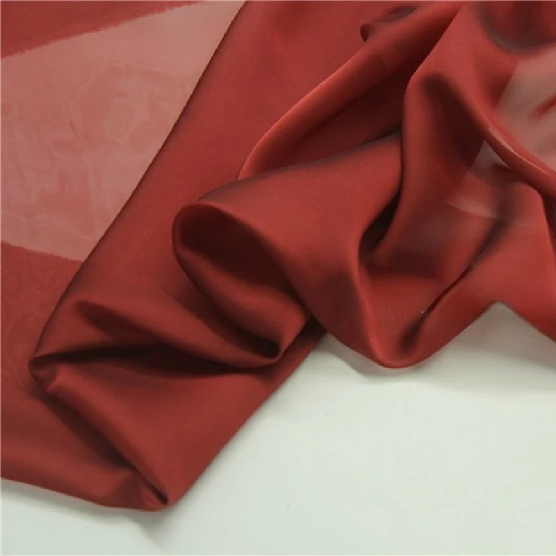 

Шифоновое платье Hanfu, шириной 150 см x 50 см, полупрозрачное гладкое элегантное шифоновое платье «сделай сам» винного цвета с принтом и окрашиванием, весна-лето