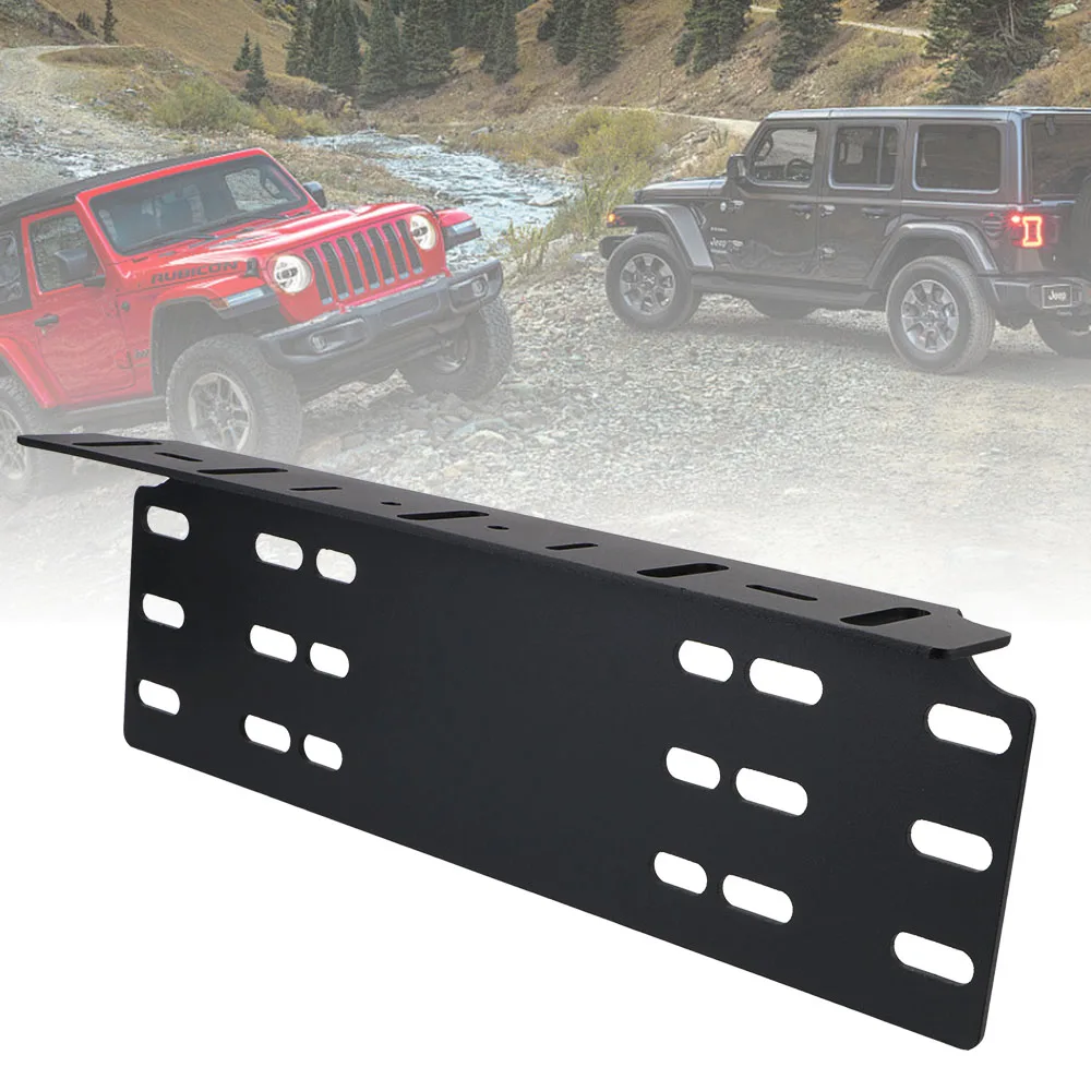 Universal 4x4 LED Work Light Bar Aluminum Front Bumper License Plate Mount Bracket Driving Lamp Fog Light Holder Aluminium Alloy