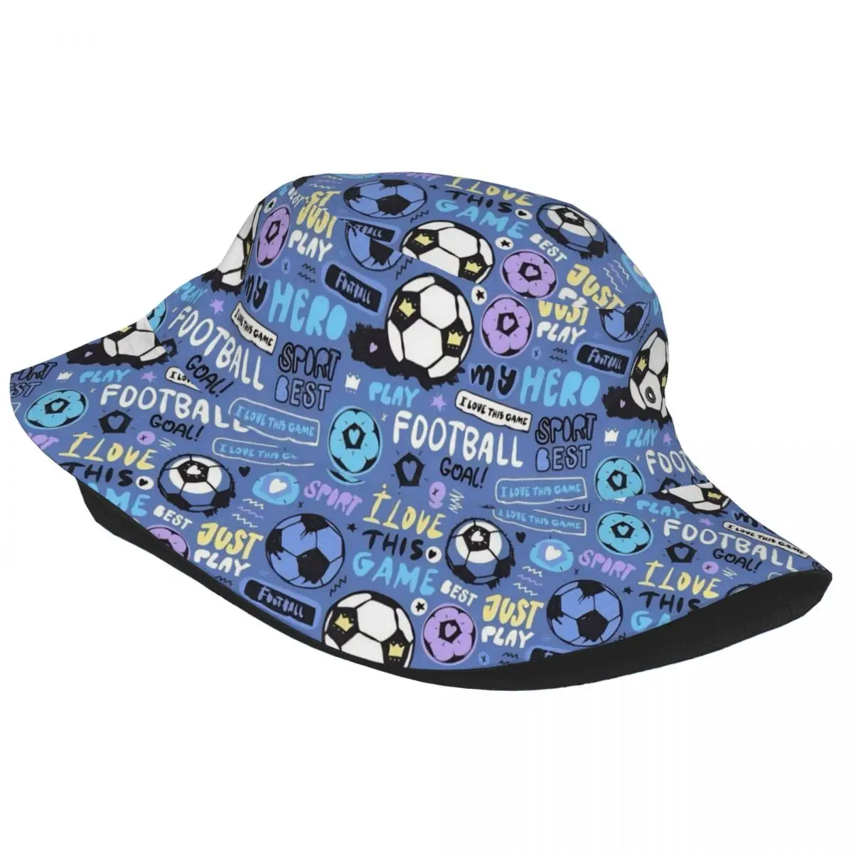 Football Soccer Patten Bucket Hats Spring Headwear Stuff Fishing Hat for Outdoor Woman Irish Country Hat Lightweight