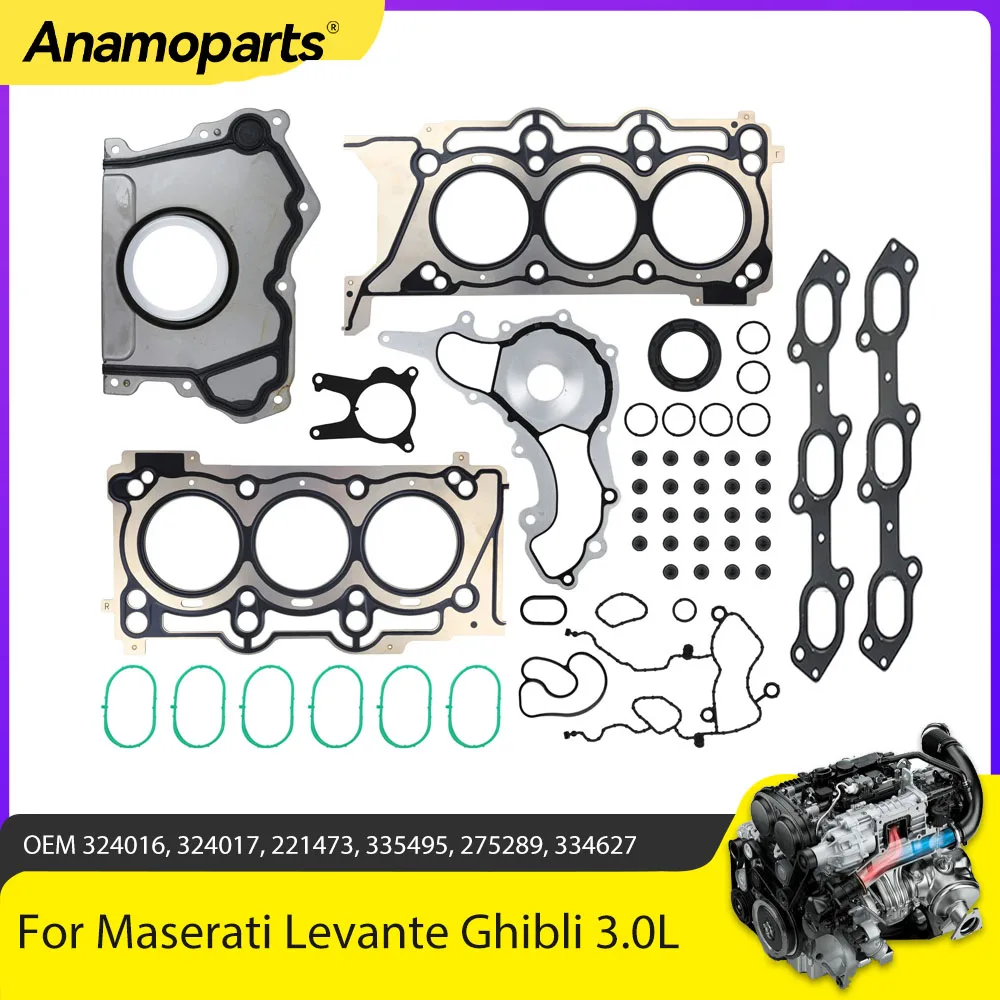 

Engine Parts Full Head Gasket Set Fit 3.0 L M156 M157 M161 For Maserati Levante Ghibli Quattroporte 3.0L 3.0T V6 GAS 14-22
