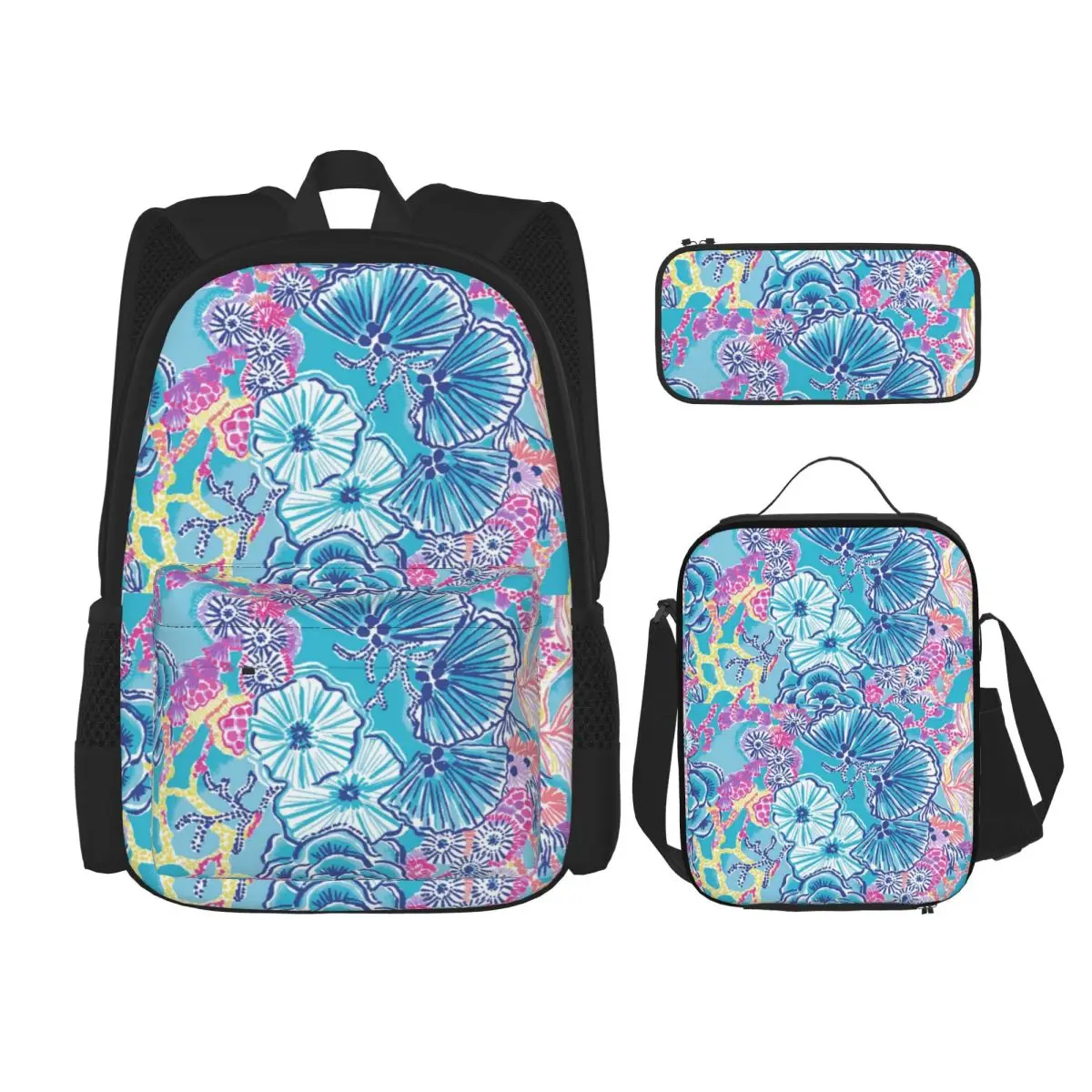 

Lily Pulitzer Backpacks Boys Girls Bookbag Students School Bags Cartoon Kids Rucksack Lunch Bag Pen Bag Three-Piece Set