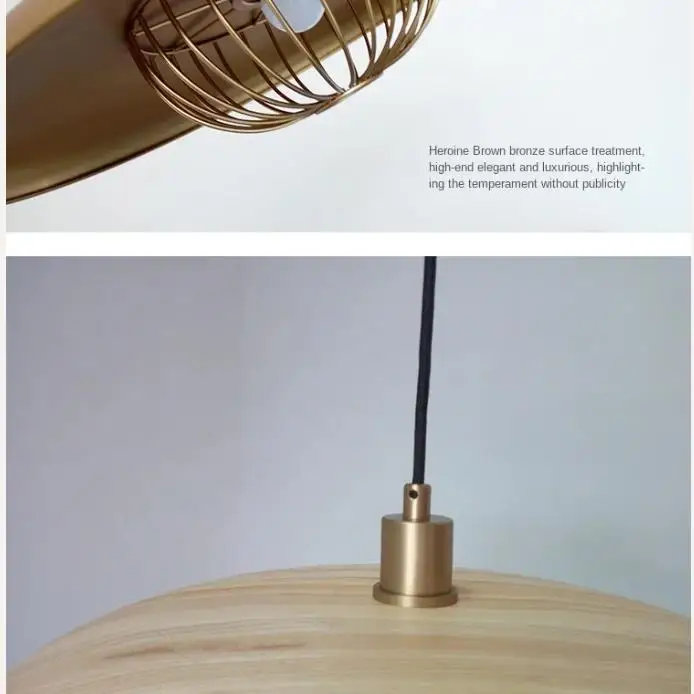

Nordic creative chandelier Walnut bucket chandelier bedroom lamp study Shadow chandelier porch wood lamps