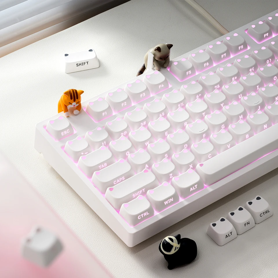 XVX White Lumicat MAO Profile Side-Printed Shine-Through 113-Key
