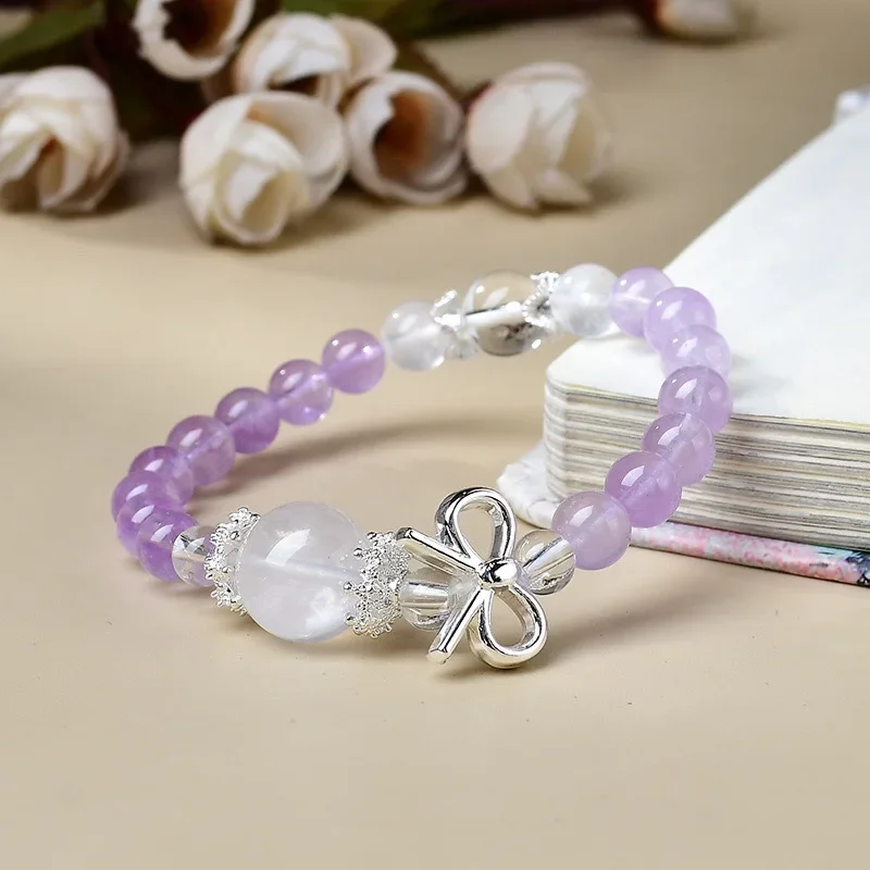 

Lavender Amethyst Milk White Crystal Bracelet Women's Light Luxury Fashion Lucky Bracelet