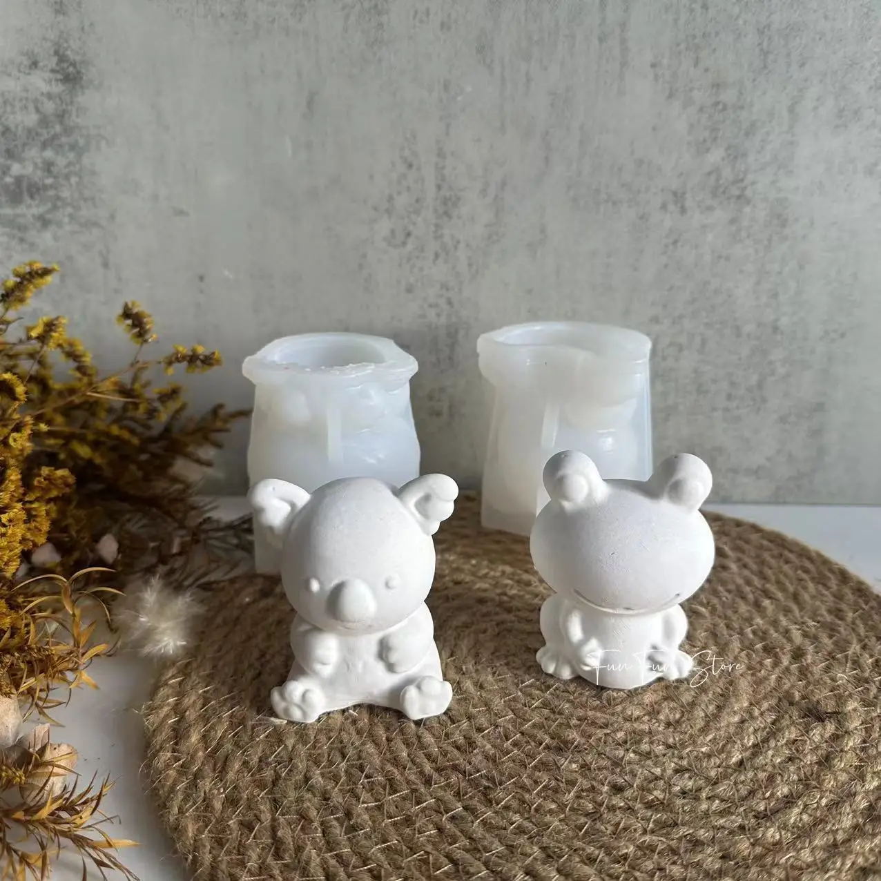 DIY Cute Cartoon Frog Koala Scented Candle Silicone Mold Handmade Plaster Drops Glue Animal Candle Diffuser Stone Making Tool