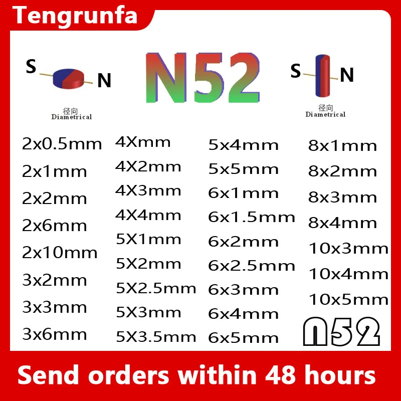 Radial Magnet 2x0.5 2x2 3x3 5x2 2x1 6x2.5 6x3 5x5 mm Magnets Encoder 4*2 5*2.5 6*2 8*2 10*3 6*4 3*2 10*4 6*5 mm Magnetic Hook
