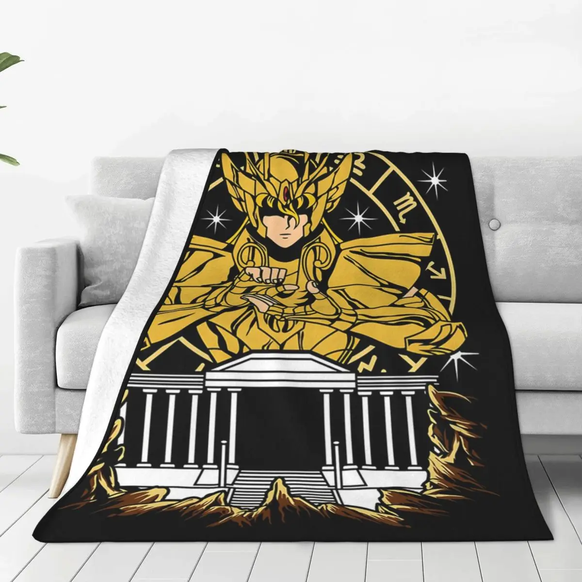 Anime Knights Of The Zodiac Saint Seiya Blanket Soft Warm Flannel Throw  Bedding for Bed Living room Picnic Travel Home Couch