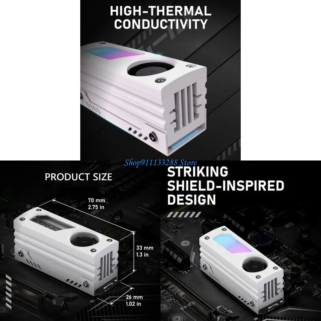 

G88D M.2 SSD Heatsink 2280 SSD -раковина 5V 3PIN ARGB Синхронизация замена охлаждения для фанатов для игровых консолей