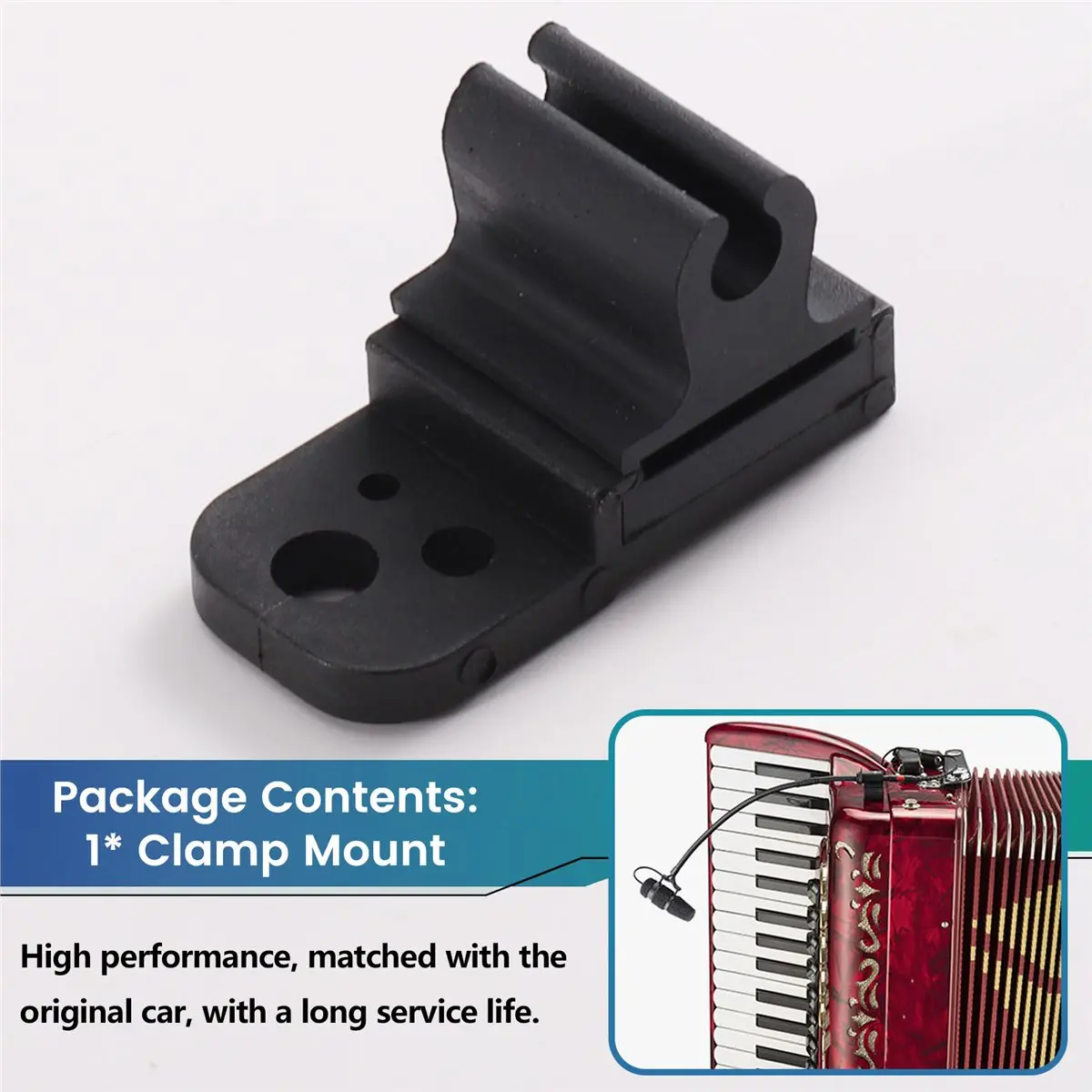 AC4099 Microphone Clip for Accordion Stability Gooseneck Mic Clamp Holder Can Be Permanently to the Instrument By Screw