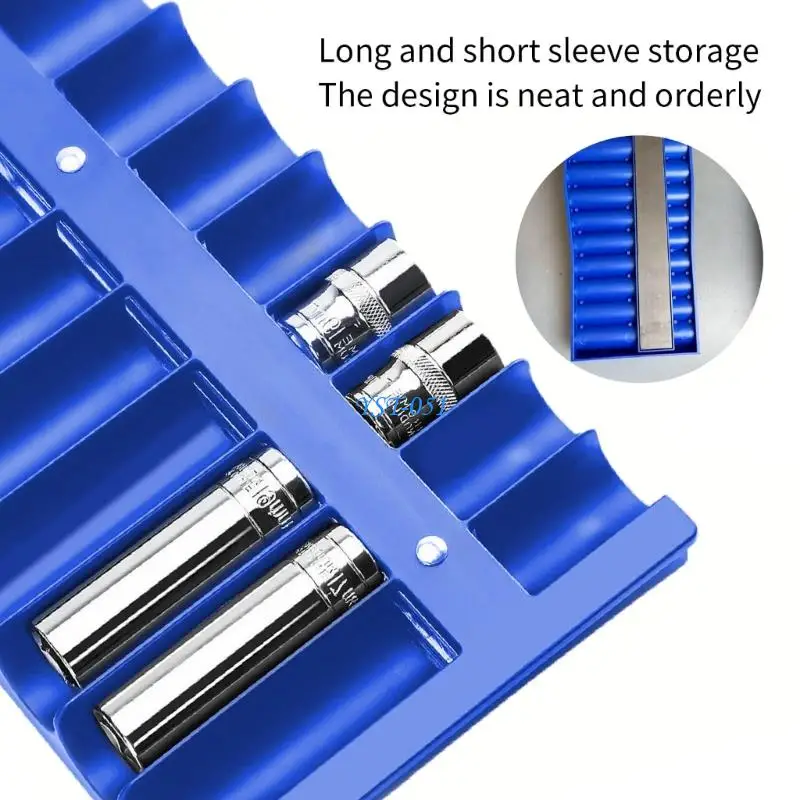 E15A Durability Plastic Socket Holder Storage Compact Case For 1/2 /3/8/1/4 Drive 26/28/22 Slot Capacity