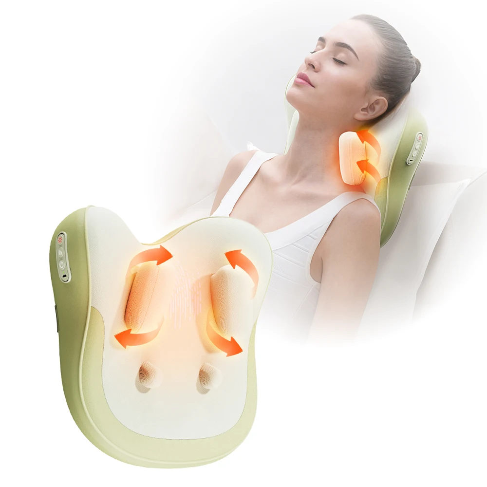 Darius Electric Pillow Massager Full Body Deep Tissue Kneading Hot Targeted Relaxation Shoulder Neck Back Heated Function