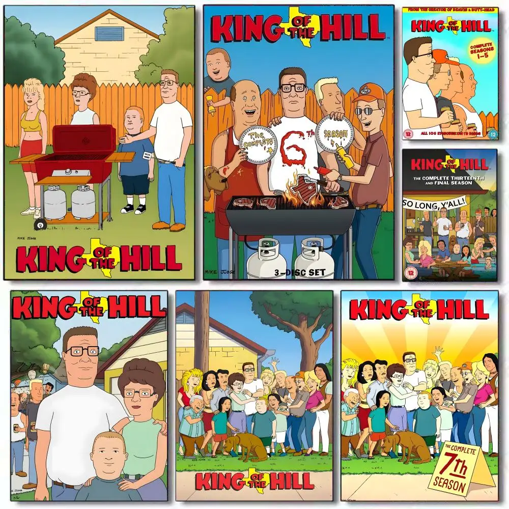 King Of The Hill Poster, HD-PVC, selbstklebende Wandkunst – wasserfest, wiederverwendbar, für Zuhause, Büro, Café