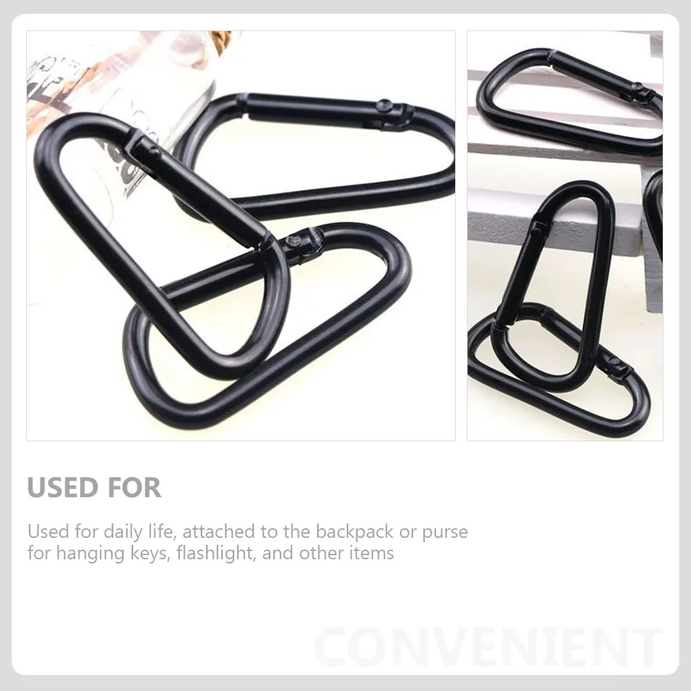 

5 Pcs Keychain Hook Black Metal Clips for Keys Gym Climbing Durable Aluminum Alloy Backpack Purse Hooks