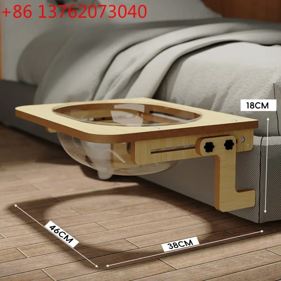 Wood Cat Bed Space Capsule Cat House Transparent Non Perforated Suspension Balcony Window Glass Cat Bed Hammock Pet Supplies