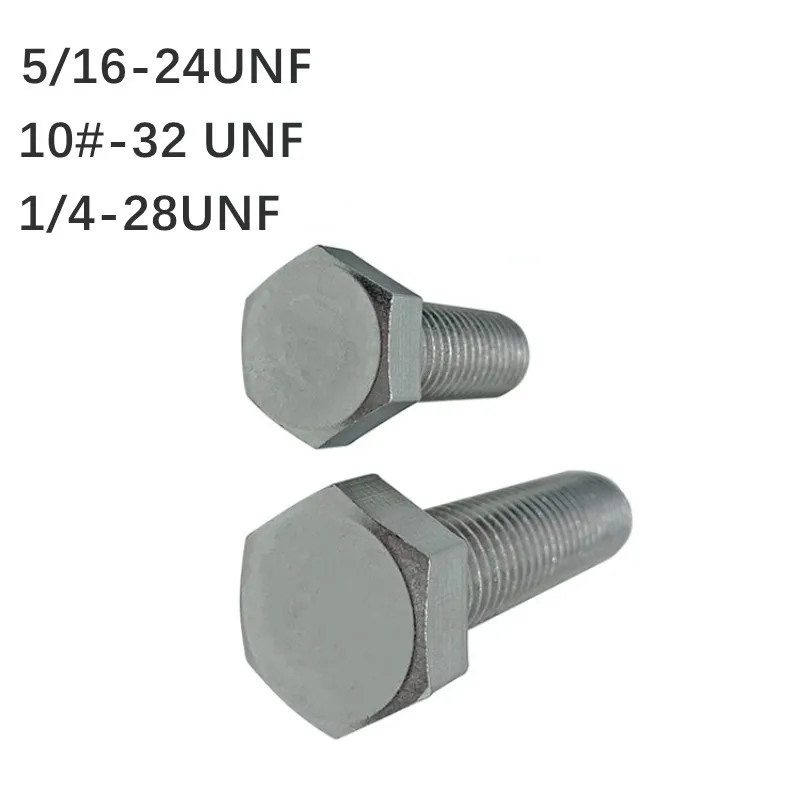 1-10PCS  5/16-24 UNF 1/4-28  UNF  10#-32 UNF Stainless Steel 304 British American Fine Tooth External Hexagon Screw Bolt