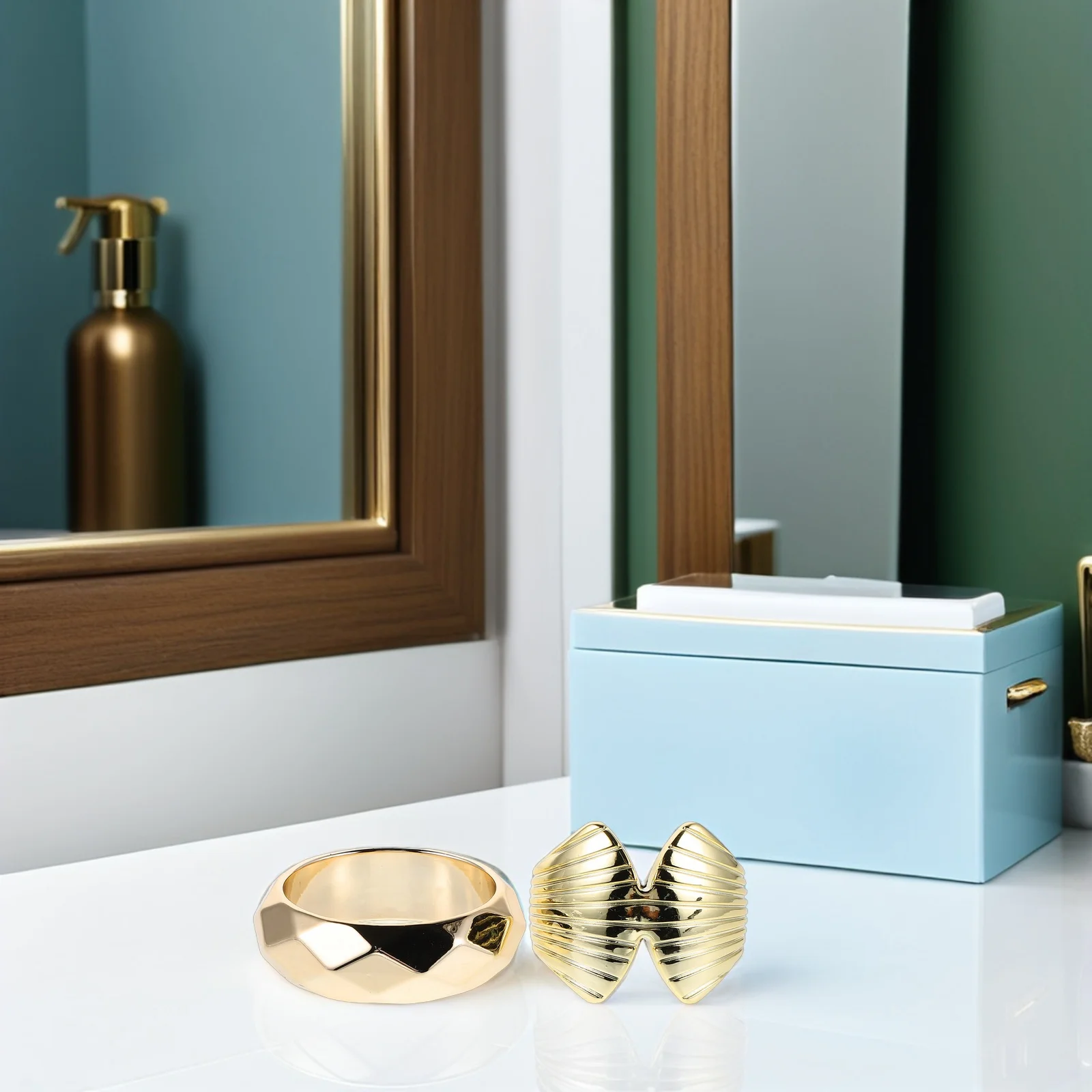 2pcs Retro Geometric Bangle Set Chunky Irregular Acrylic Arm Cuff Stackable Statement Bracelets For Women Men Vintage Modern