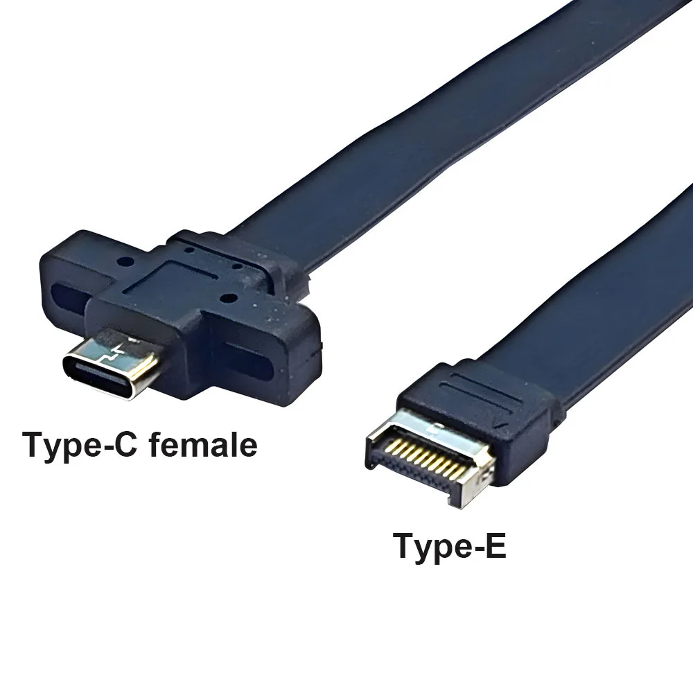 Type E Male to Type C Convert Cable USB3.2 GEN2*2 Front Panel Header Flat Cord Motherboard Expansion Wire TYPE-E to Type C Line