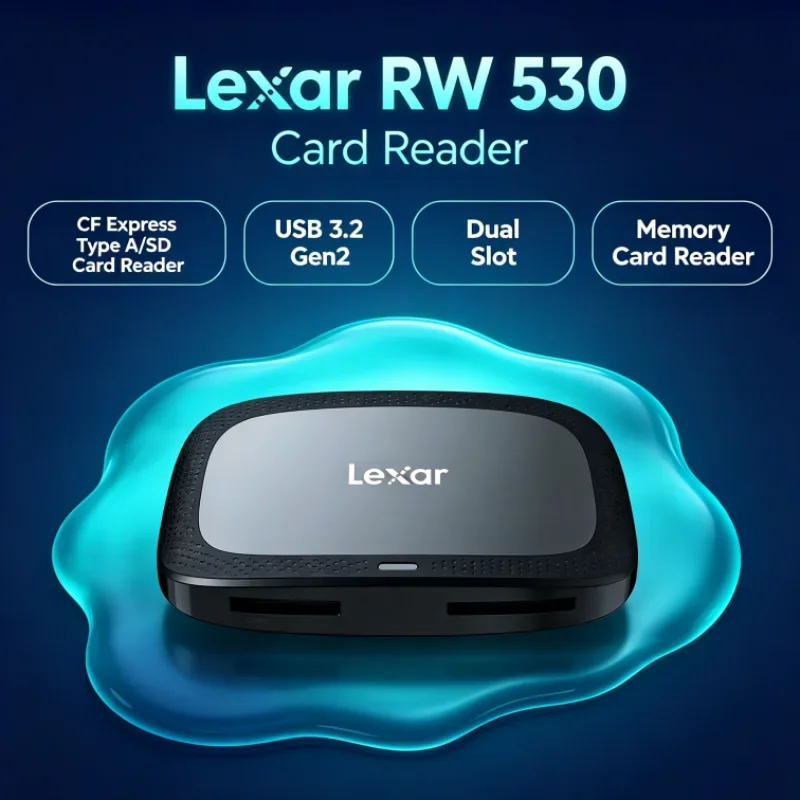 Lexar CFexpress Type A / SD Memory Card Reader CFA Max 900MB/s USB 3.2 Gen2 RW530 Dual Slot SD Card Reader