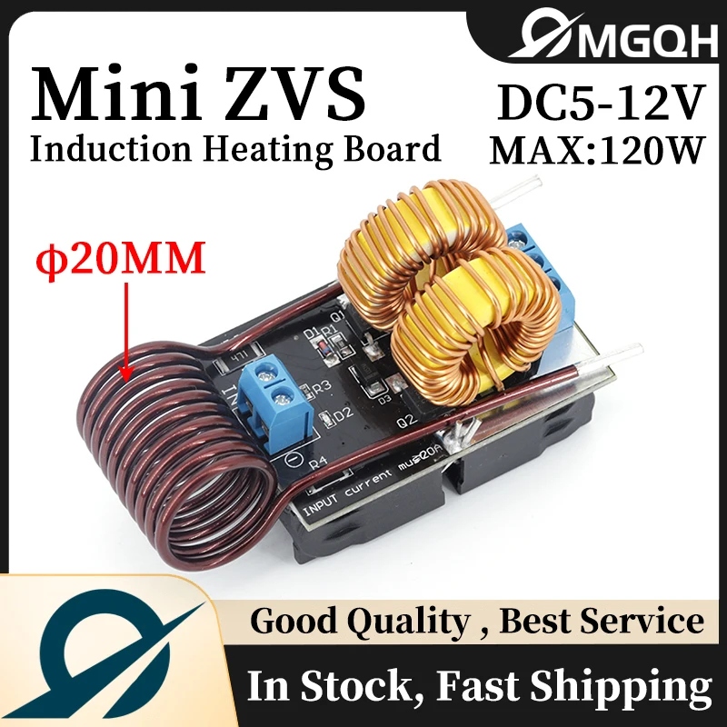 Mini ZVS Induction Heating Board 5-12V 120W Flyback Driver Heater DIY Cooker+ Ignition Coil