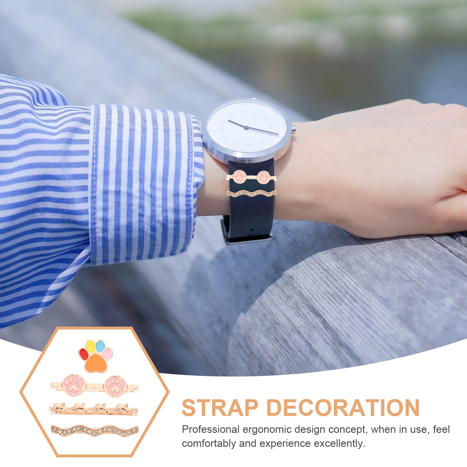 

Diamond Decorative Strap Watch Charm Bracelet Watchband Ring Decorations Charms Loop Fastener Rings Smartwatch