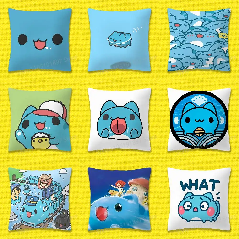 

B-BugCat C-Capoo Cat Throw Pillow Case For 30x30cm 40x40cm 45x45cm 50x50cm 55x55cm Square Sofa Pillowcase Shell