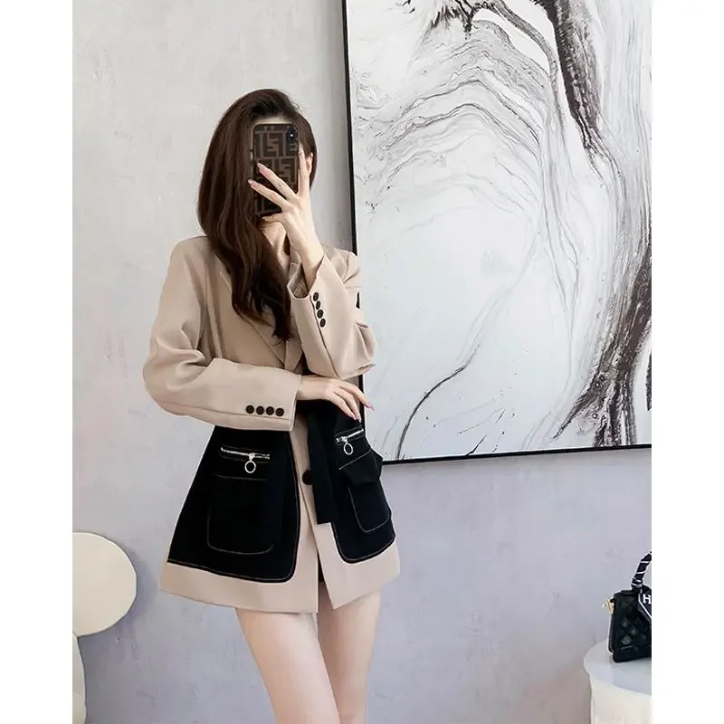 2023 Spring Autumn New Suit Jacket Women\'s Retro Hepburn Style Coat Waist High Design Sense Outwear Blazer Female Overcoat Top