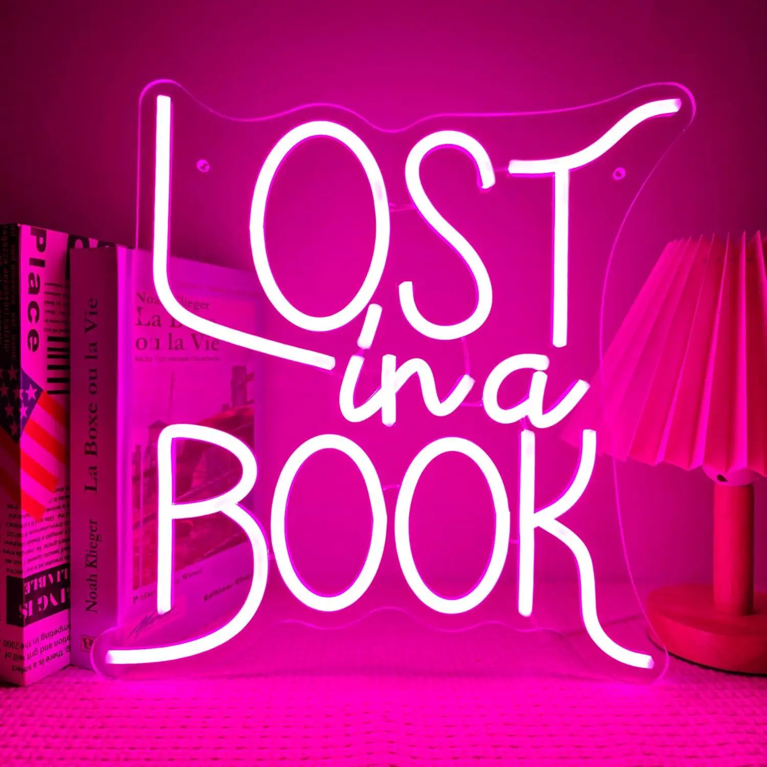 

Lost in a Book Neon Sign USB Dimmable LED Light for Home Library Class Room Reading Nook Bookshelf Aesthetic Decor Gifts