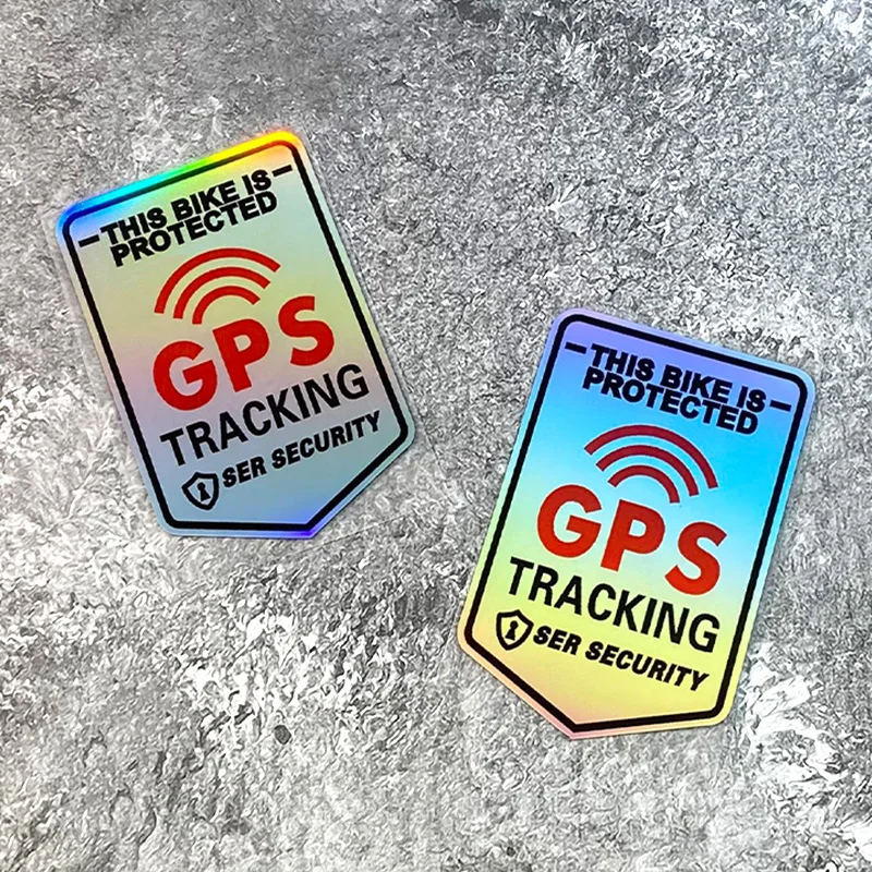 Waterproof Vinyl Security Warning Decal, GPS Tracking Reflective Laser Sticker for Road Bike Frame Top Tube Styling