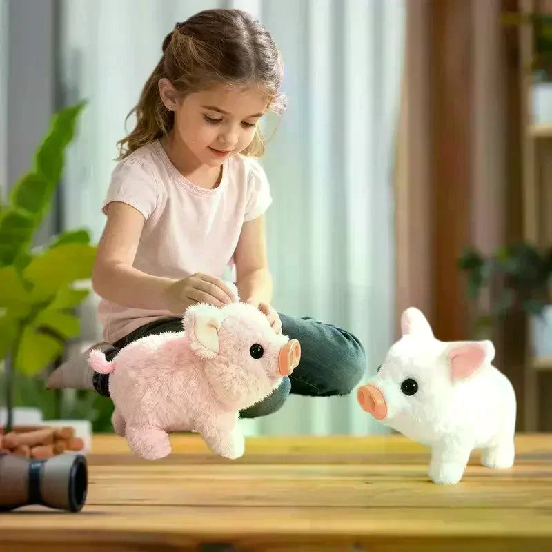 لعبة خنازير كهربائية مقلدة من القطيفة الواقعية يمكن المشي على النباح ألعاب الحيوانات الأليفة الإلكترونية هدايا لطيفة للأطفال #2