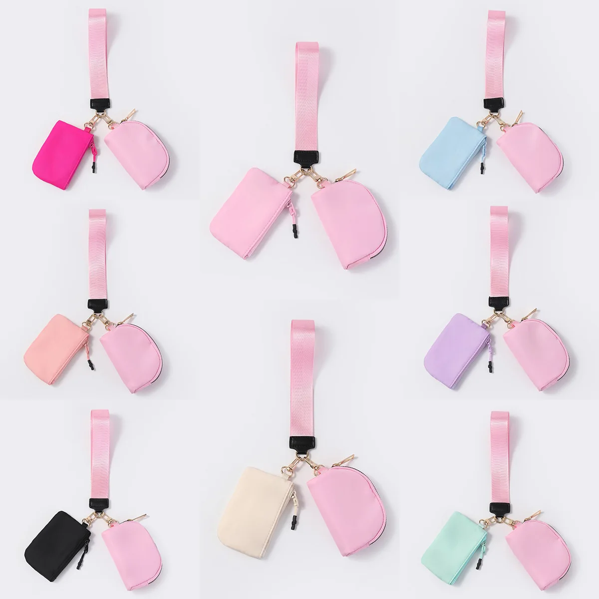 Mini sac de bracelet Portable inspiré LULU, pochette de rangement de clés étanche en Nylon bloc de couleur à la mode-porte-monnaie tendance