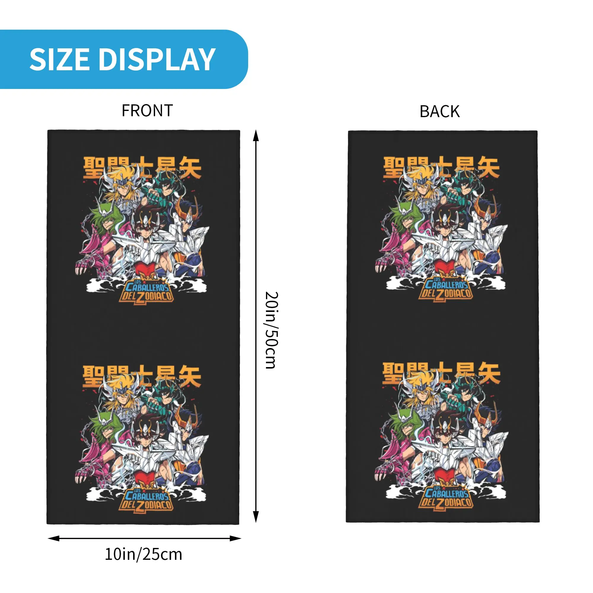 Saint Seiya Knights of The Zodiac Bandana Neck Gaiter UV Protection Face Scarf Cover Manga Cartoon Anime Headband Tube Balaclava