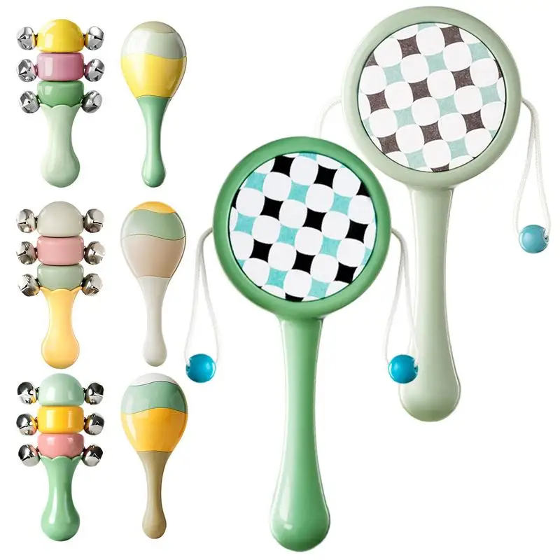 

Handheld Rattle Toy Hand Drum Music Shaker Children Rattle Soothing Toys Visual Tracking Exercise Early Educational Toy Gifts