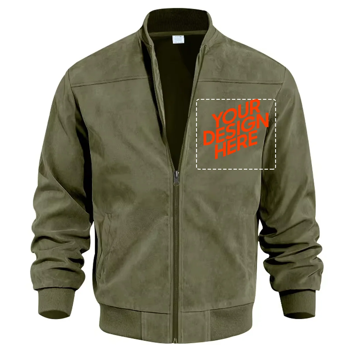 Free Print Logo Autumn Suede Solid Color Men's Zipper Jacket Casual Retro Long Sleeve Cardigan Jacket Men Df-55