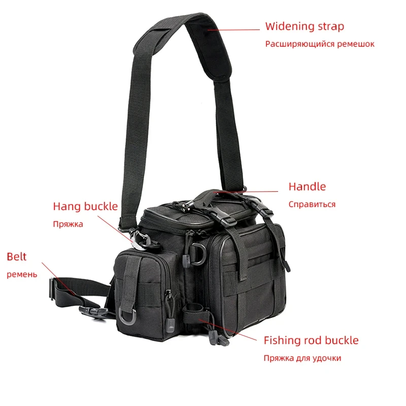 Multifunctional Waterproof Fishing Bag Outdoor Sports Waist Pack Fishing Lures Gear Storage Bag Single Crossbody Bags