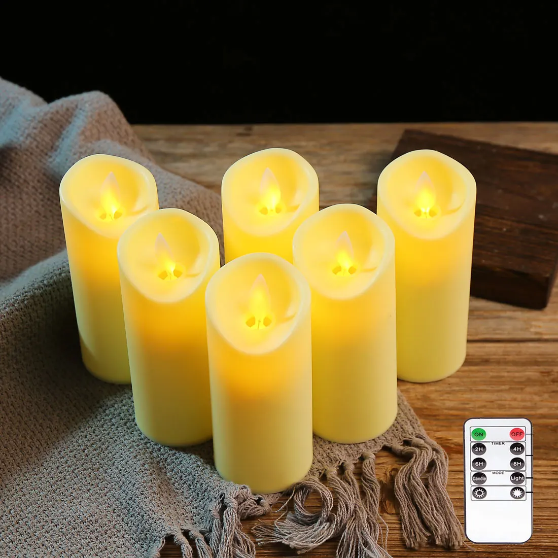 1/3/6 Pieces 5 Inch Flameless Moving Wick Wedding LED Candles,Plastic Realistic Church Votive Candles For Hotel