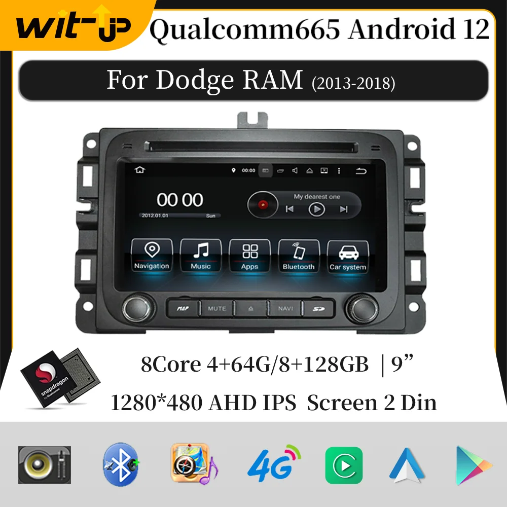 

Wit-Up For Jeep Dodge RAM1500 (2013-2018) 7 Inch Android Car Stereo Radio GPS Navigation Multimedia Player DVD DSP Carplay 2 Din
